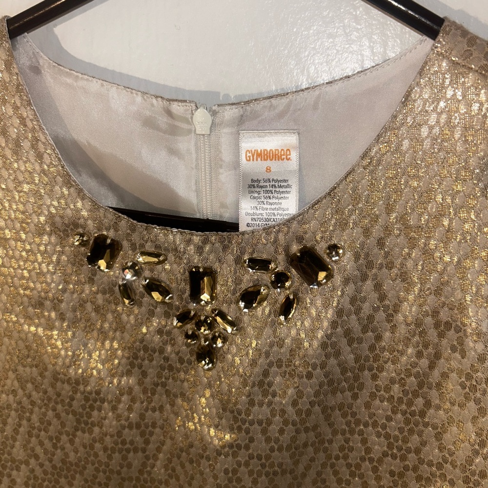 Gymboree Metallic Gold Dress with Gem Accents